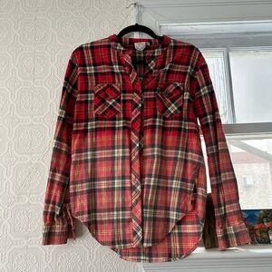 Vibrant Red Plaid Shirt